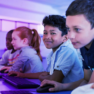 Children working on computer