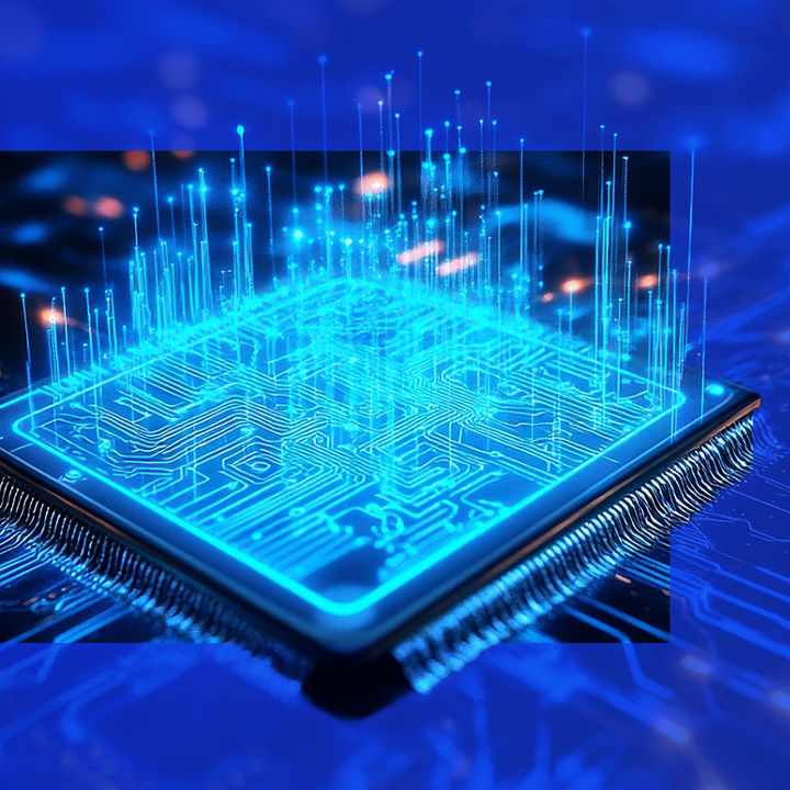 Chip board blue lights