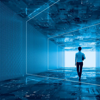 A person in a tunnel