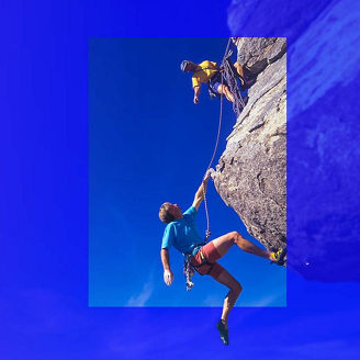 climber pulling ropes