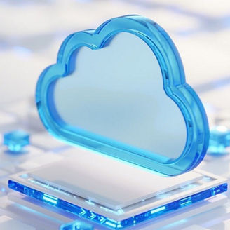 A blue cloud that looks like plastic
