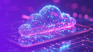 Cloud vector over purple background