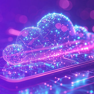 Cloud vector over purple background