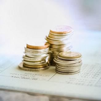 Money, Financial, Business Growth concept. Stack of coins on book bank.