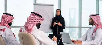 Business meeting with four people