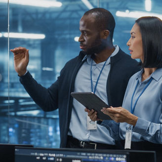 colleagues having discussion