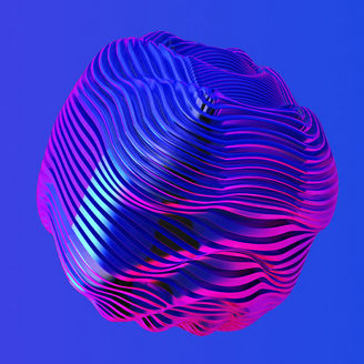 colorful-ball-floating-in-blue-background