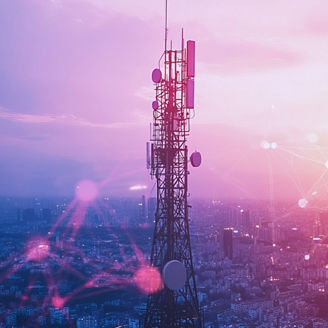 Communications tower banner