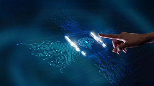 Computerchip mit Gehirn