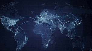 connected dots world map