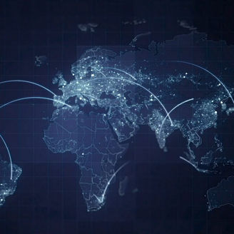 connected dots world map