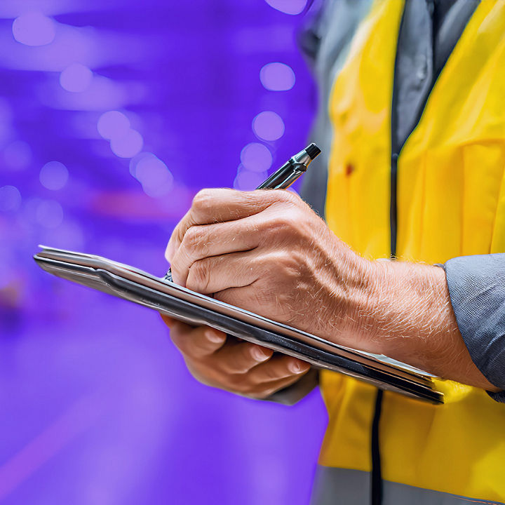 Construction worker banner