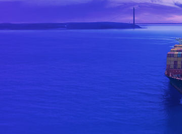 Container ship on the sea