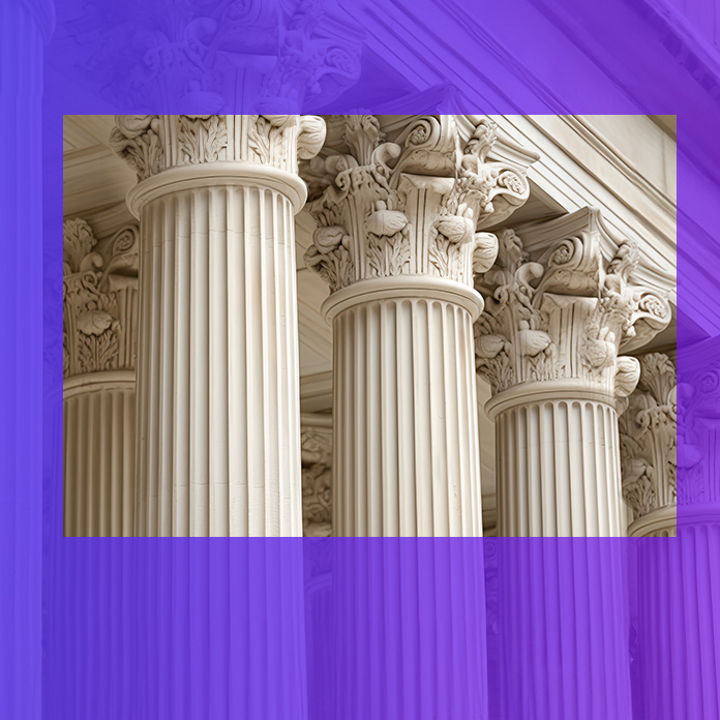 Building with corinthian columns banner