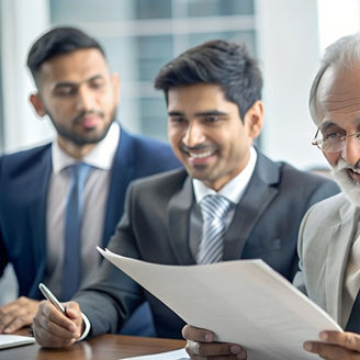 Indian Businessman Meeting Financial Experts, Investor Checking Documents