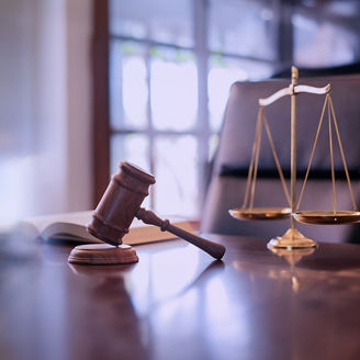 Courtroom scale and hammer