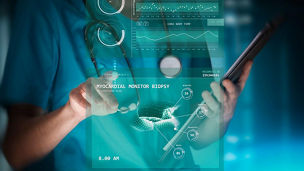 Digital screen with statistics