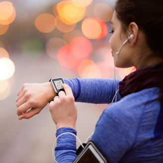 Woman with smart watch