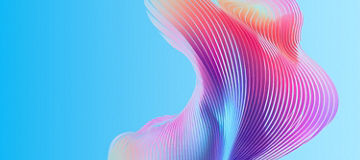 abstract gradient colored wave form isolated on white or transparent png