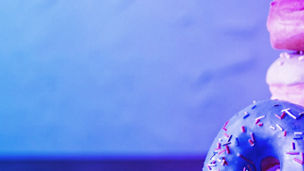 blue and pink donuts