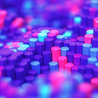 Abstract colorful hexagonal background. 3d render.