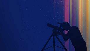 muz sledujuci nocnu oblohu dalekohladom