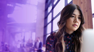 Woman looking at screen