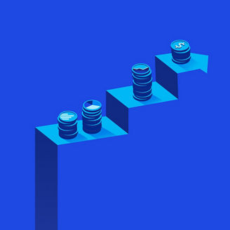 Debt market update – illustration of money on an upward arrow