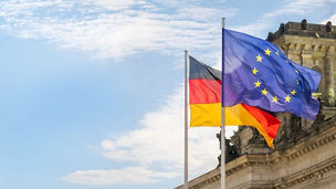 German and European flags