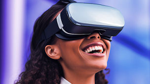 Frau mit VR Brille