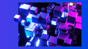 3D cube shapes with dark background