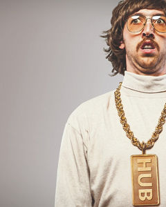 Man with gold necklace