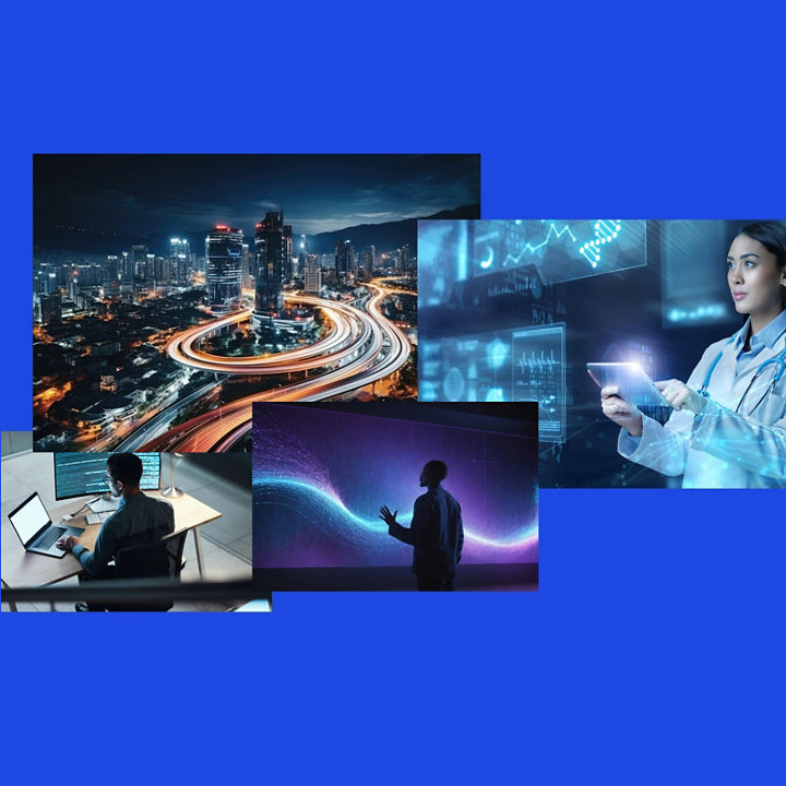Digital intelligence and analytics collage
