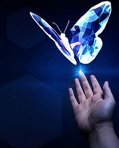 abstrakter Kristall-Schmetterling