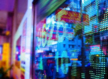 Digits displayed on a digital screen