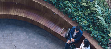 People sitting on a bench