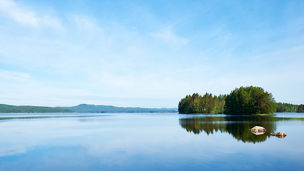 Beautiful Finnish Lake photographed in the bright Scandinavian summer