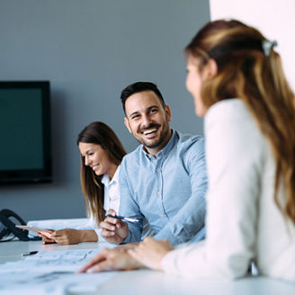 Picture of architects on business meeting in their office