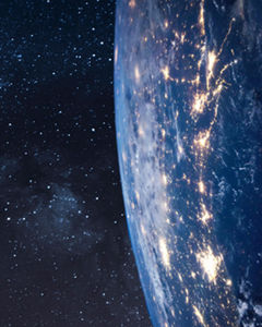 Nahaufnahme von Erde aus dem Weltall