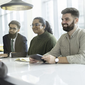 employees in a meeting 
