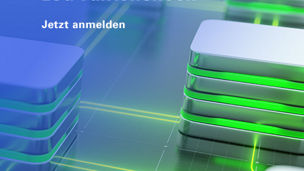 Leuchtende Serverblöcke mit Datenlinien