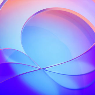 Gradient transparent curve glass, 3d rendering. Digital drawing.