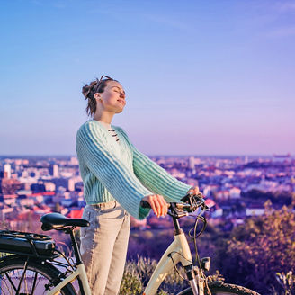 Woman with bike
