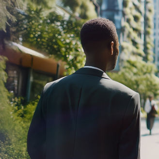 To people standing outside back towards the camera