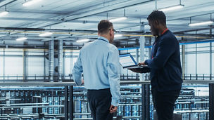 Men in technical room