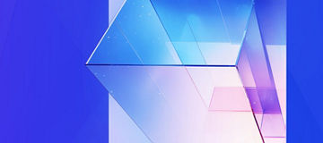 Abstract blue pink glass cubes