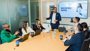 Business people meeting in office boardroom