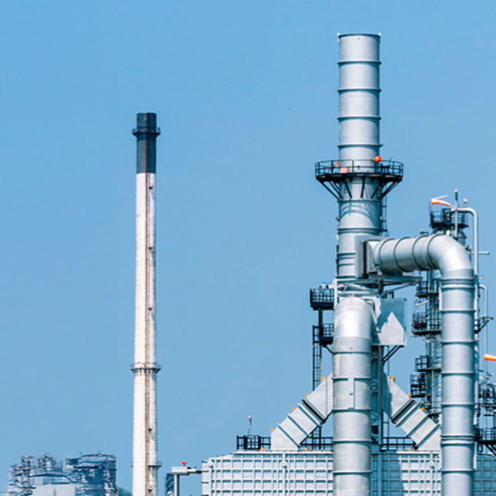 Factory against blue sky