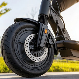 Japanese alt text: キックボードに乗る足元