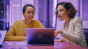 female colleagues with laptop